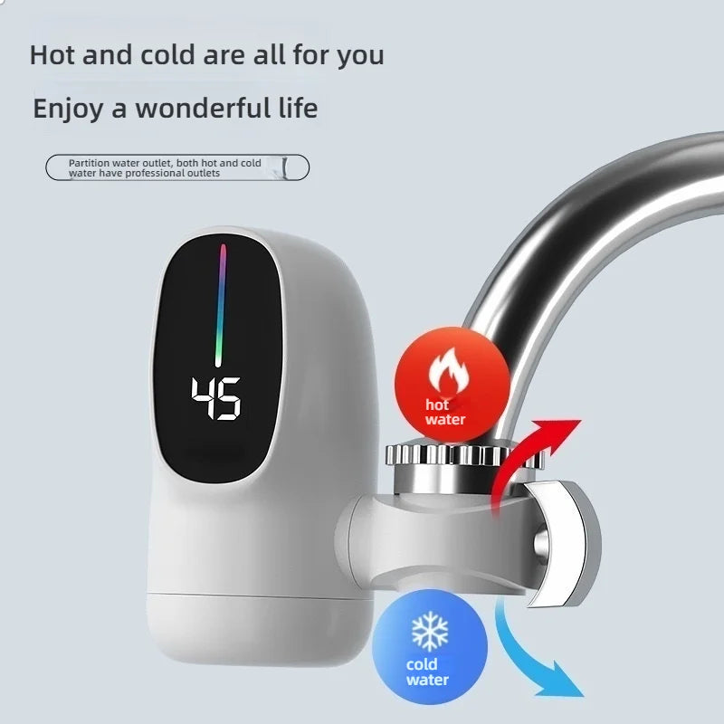 3000W Instant Hot Water Heater Faucet Electric Tankless for Kitchen Fast Heating Tap with Temperature Display