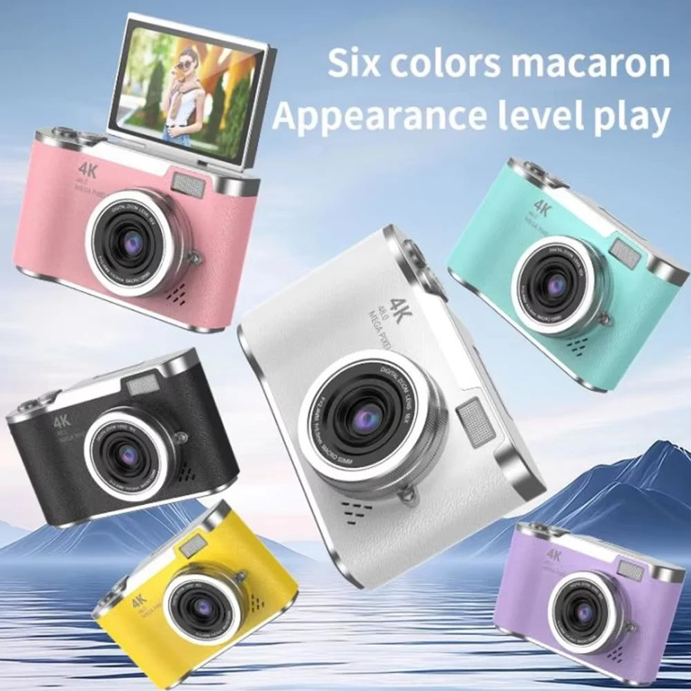 4K Digital Camera 48MP Kid Camera Autofocus Vlogging Camera 2.4inches Flip the screen 180 ° for Kid Adult Beginners Portable Cam