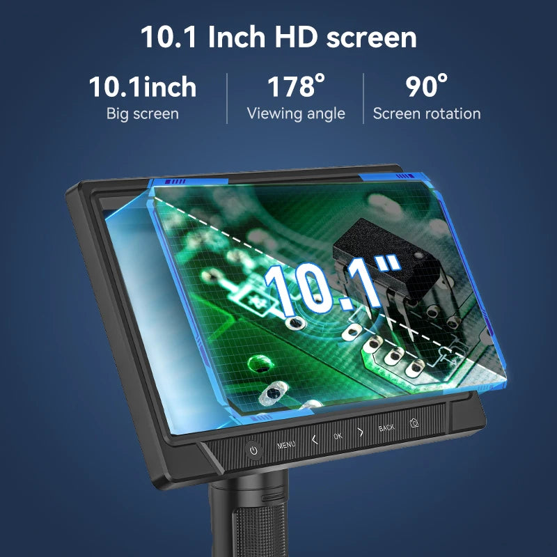 10.1'' Digital Microscope Full View 1920P Coin Microscope with 28 LEDs USB Professional Electron Microscopios For Repair 3000mAH