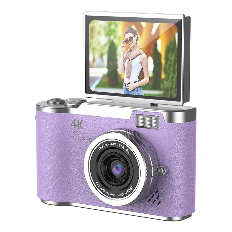 4K Digital Camera 48MP Kid Camera Autofocus Vlogging Camera 2.4inches Flip the screen 180 ° for Kid Adult Beginners Portable Cam