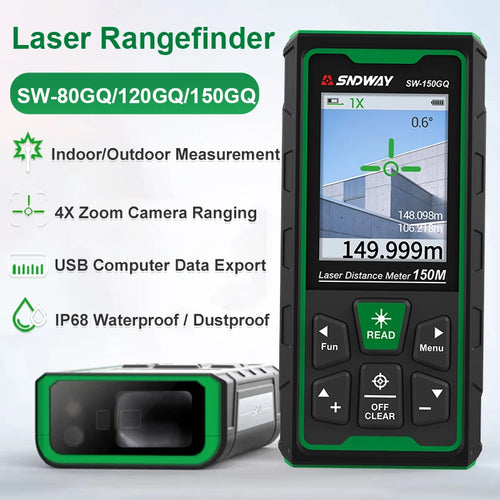 Lazerinis atstumo matuoklis, žalias lazerinis atstumo matuoklis, 80M/120M/150M skaitmeninis atstumo matuoklis, elektroninis lygio liniuotės ruletės įrankis