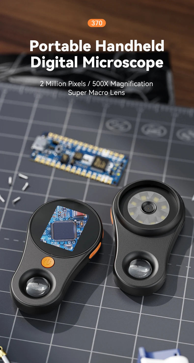 2.0inch 500X Digital Microscope 1080P Video Coin Microscopio with Magnifying Glass Wiht 8Leds for Electronics Repair