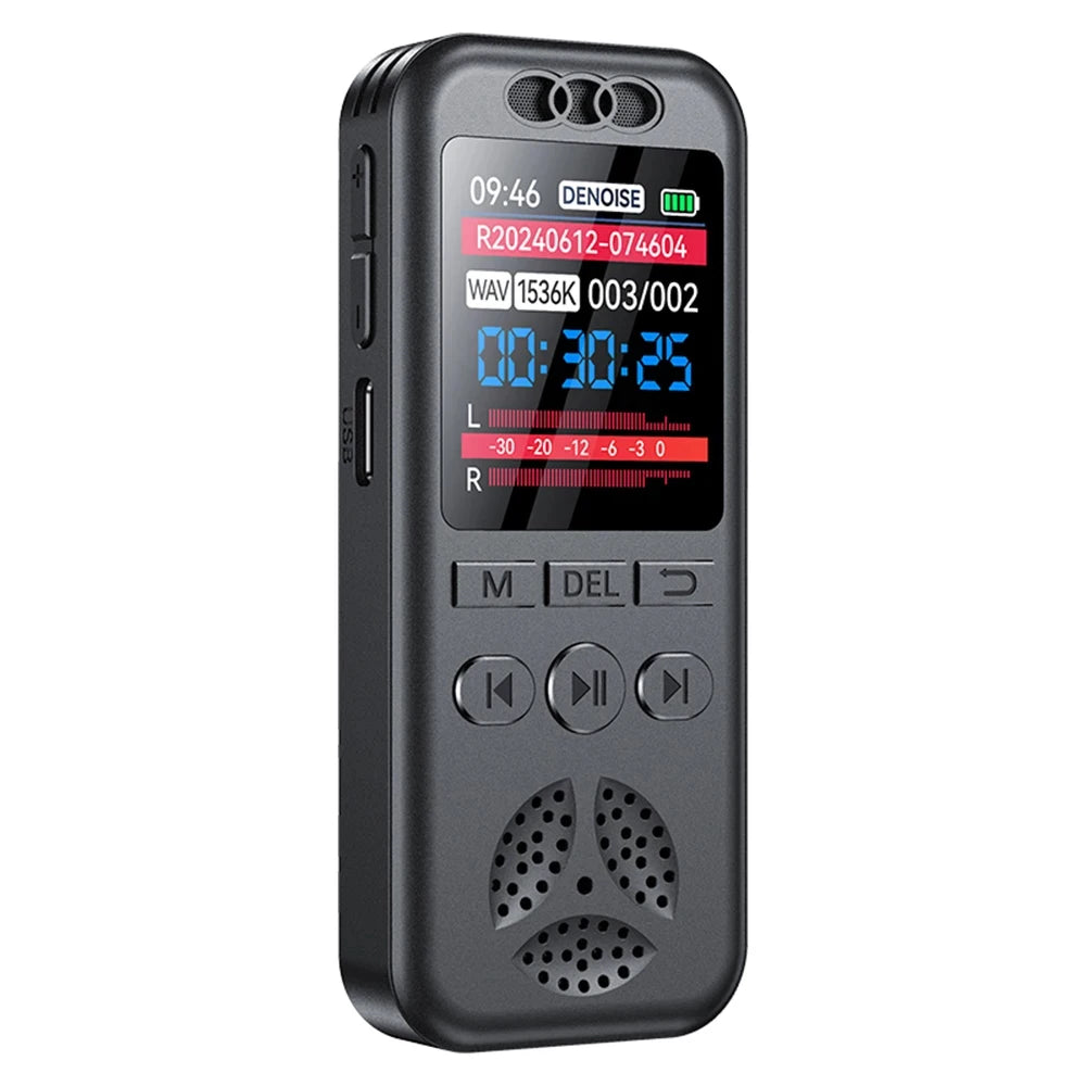 128 GB skaitmeninis balso įrašymo įrenginys, 1536 KBPS, profesionalus garso diktofonas, balsu aktyvuojamas garso įrašymas, WAV MP3 grotuvas susitikimams