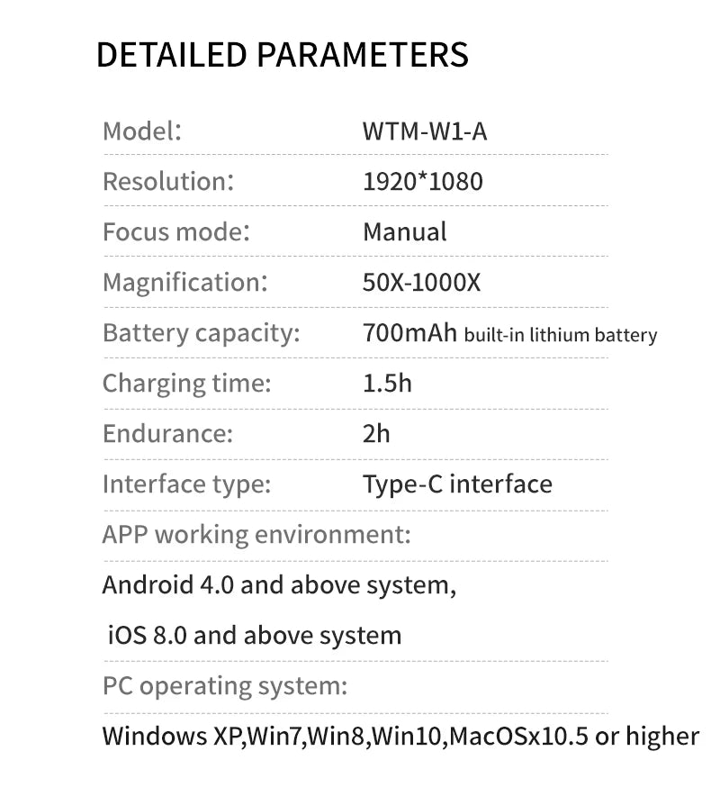 1000X Magnification Digital Microscope 1080p USB Electron Microscopios 8 LED Light Video Photo for Electronics Repair PCB PC