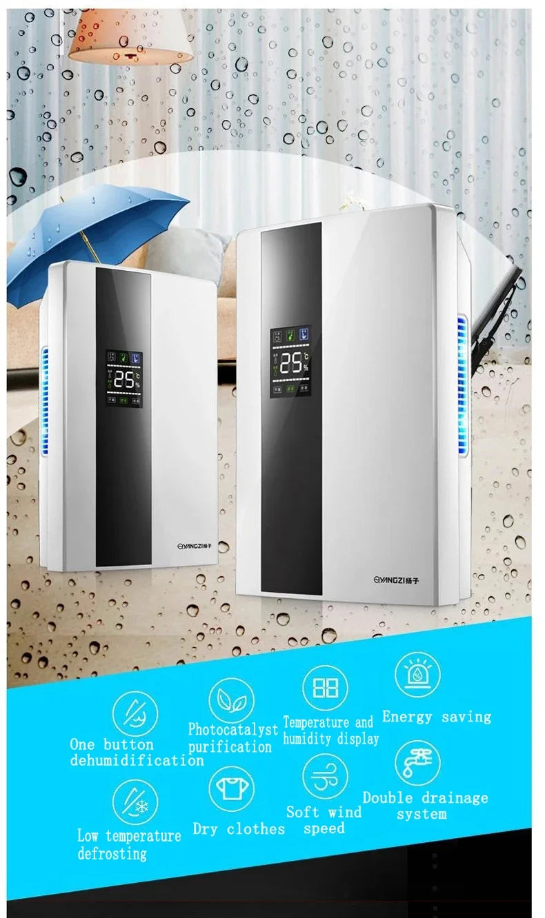 2025 New Dehumidifier Moisture Absorber Household Mute Bedroom Basement Remote Control Timing External Water Pipe