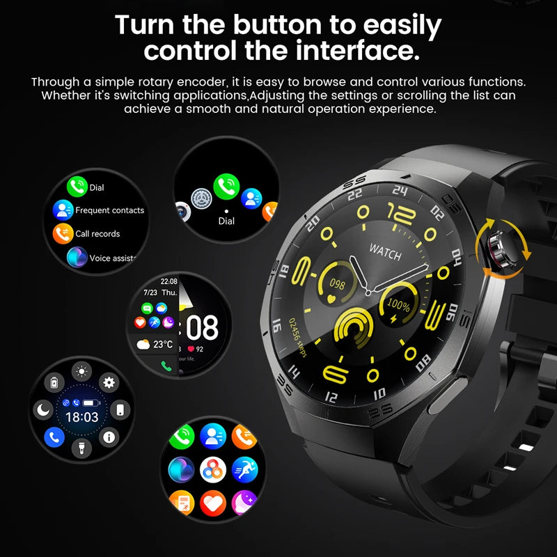 2025 New Pro Smart Watch Men HD AMOLED Screen GPS Motion trajectory HeartRate Bluetooth Call 1.52" SmartWatch IP68 For Huawei