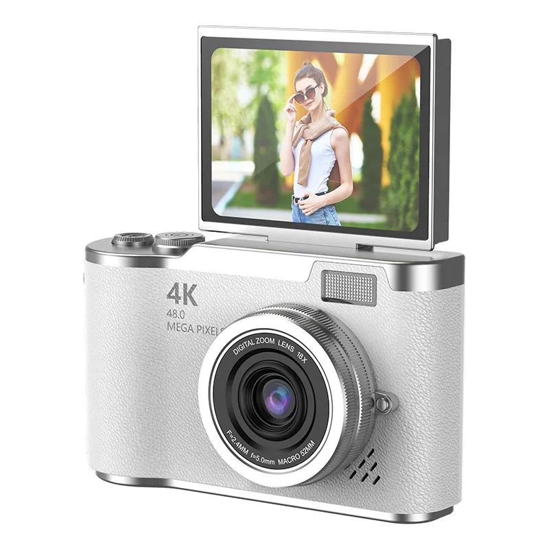4K Digital Camera 48MP Kid Camera Autofocus Vlogging Camera 2.4inches Flip the screen 180 ° for Kid Adult Beginners Portable Cam