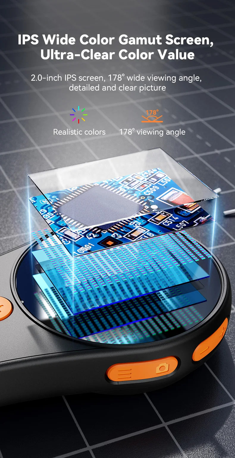 2.0inch 500X Digital Microscope 1080P Video Coin Microscopio with Magnifying Glass Wiht 8Leds for Electronics Repair