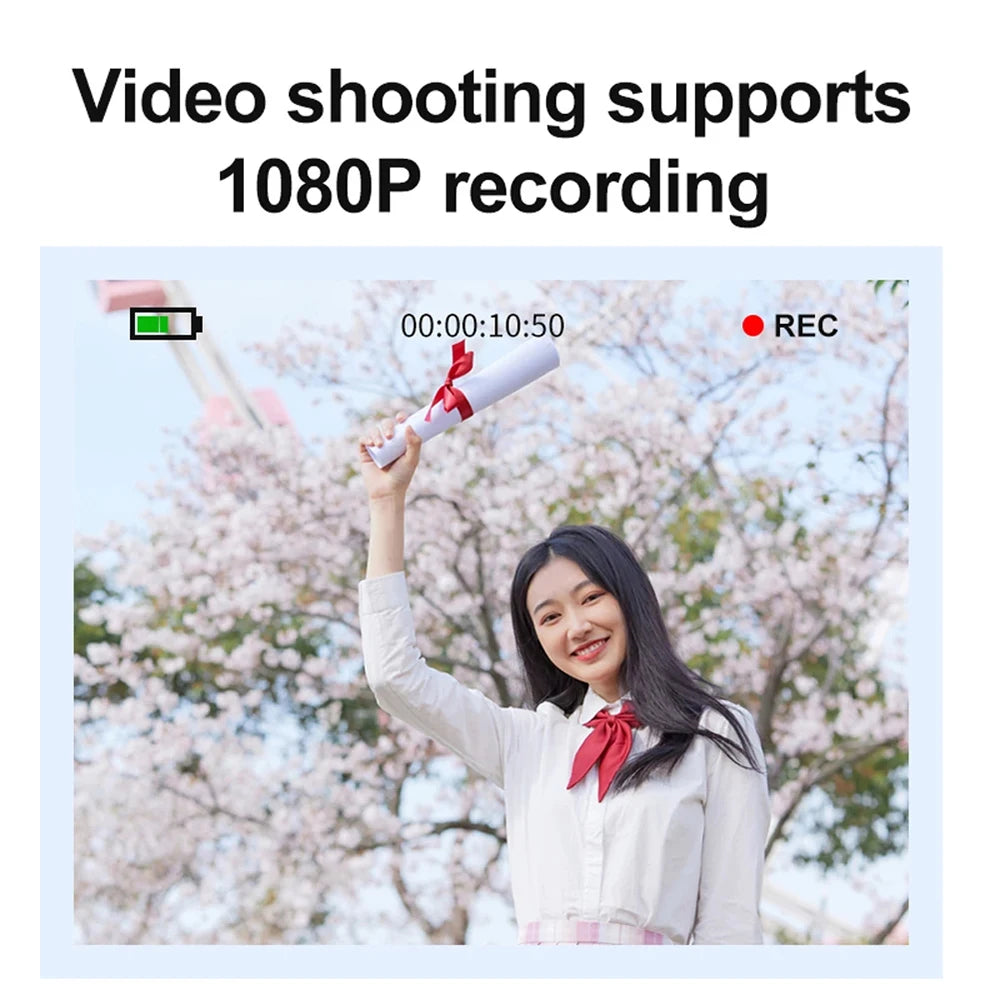 32G 4K HD 1080P skaitmeninis fotoaparatas, nešiojamas, 2,4 colio IPS ekranas, vlogavimo kamera, 50MP, automatinio fokusavimo vlogavimo kamera vaikams ir suaugusiems.