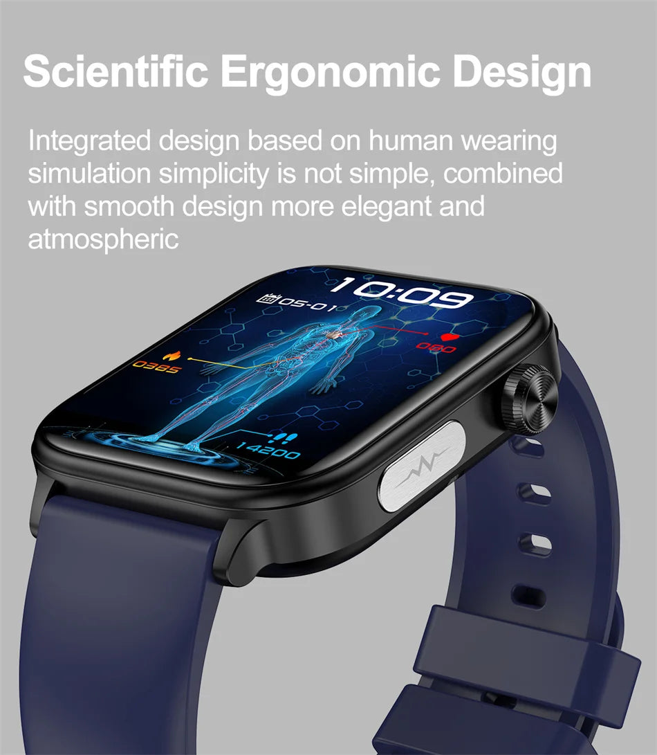 2025 m. naujas išmanusis laikrodis, kraujo lipidų, šlapimo rūgšties kiekio ir kraujospūdžio diagnostika, EKG ir PPG balso „Bluetooth“ skambučių sveikatos laikrodis