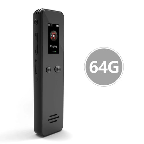 【Naujas】Išmanusis balso įrašymo įrenginys su 64 GB atmintimi, 1536 kbps įrašymu, TFT ekranu, įmontuotu garsiakalbiu, slaptažodžio apsauga, 18 val. baterijos veikimo laikas