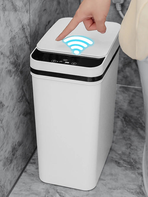 Išmanioji jutiklio šiukšliadėžė 12L bekontaktė šiukšliadėžė išmanioji elektrinė vandeniui atspari tualeto vonios kambario virtuvės plastikinė šiukšliadėžė