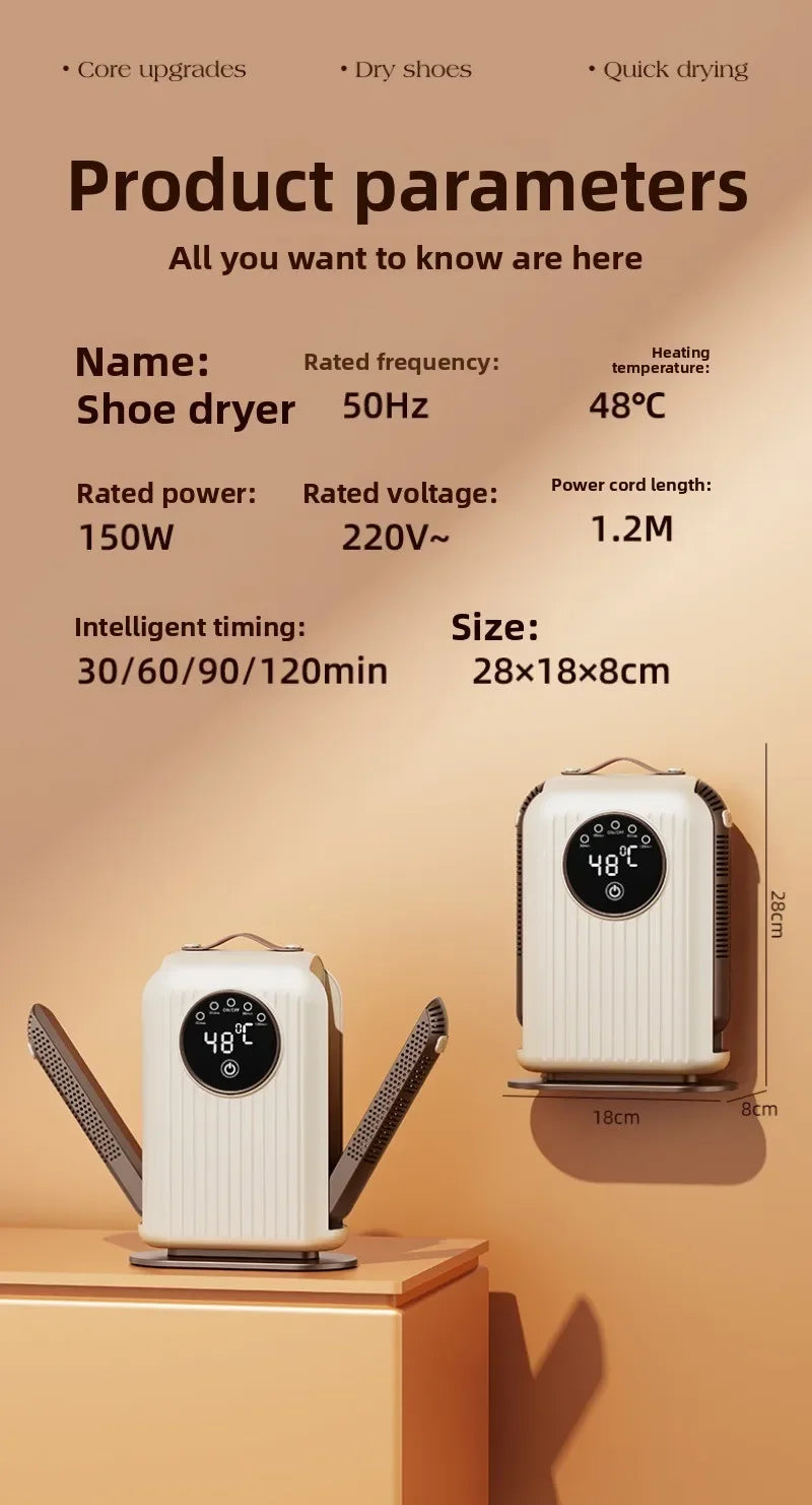 2025 NEW Electric Footwear Dryer: For Shoes & Boots, Quick Dry, Deodorizer, Waterproof, with Timer & 48℃ Constant Temperature
