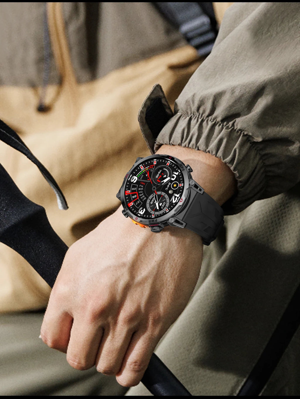 2026 m. Naujas „T-REX 3“ GPS sportinis išmanusis laikrodis vyrams, kompasas, 10 ATM, atsparus vandeniui, 24/7 sveikatos stebėjimas, pokalbiai, GPT, „Bluetooth“ skambučiai, išmanusis laikrodis