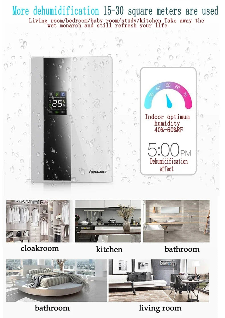 2025 New Dehumidifier Moisture Absorber Household Mute Bedroom Basement Remote Control Timing External Water Pipe