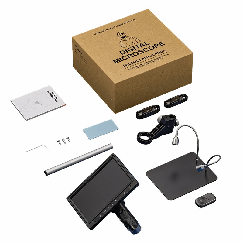 10.1'' Digital Microscope Full View 1920P Coin Microscope with 28 LEDs USB Professional Electron Microscopios For Repair 3000mAH