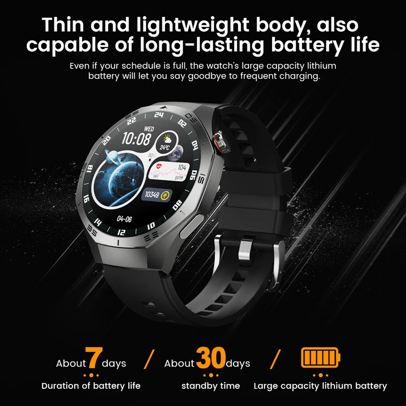 2025 New Pro Smart Watch Men HD AMOLED Screen GPS Motion trajectory HeartRate Bluetooth Call 1.52" SmartWatch IP68 For Huawei