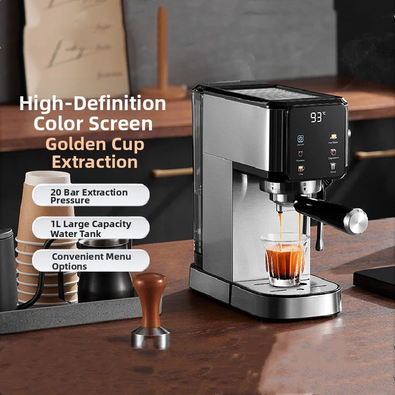 20Bar Touch Screen Espresso Machine, Stainless Steel Coffee Maker with Milk Frother Touch Screen BPA-Free & Easy Clean
