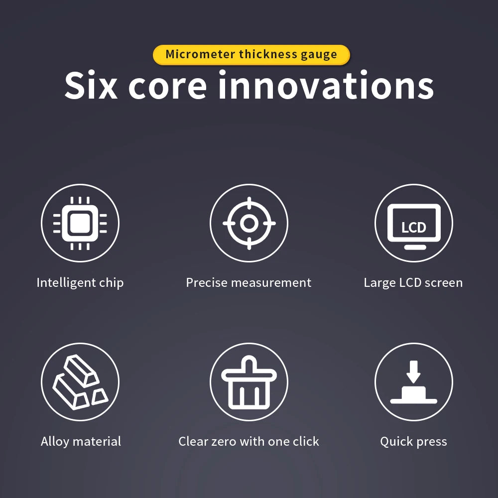 0.01mm/0.001mm Digital Thickness Gauge High-precision LCD Screen Electronic Percentage Micrometer Thickness Meter Measuring Tool