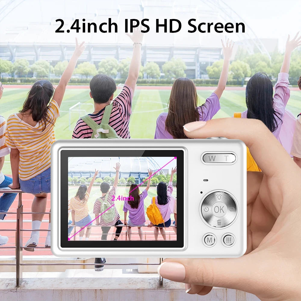 32G 4K HD 1080P skaitmeninis fotoaparatas, nešiojamas, 2,4 colio IPS ekranas, vlogavimo kamera, 50MP, automatinio fokusavimo vlogavimo kamera vaikams ir suaugusiems.