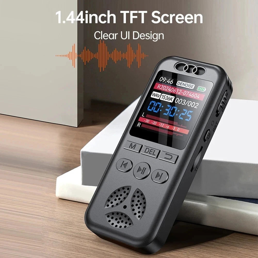 128 GB skaitmeninis balso įrašymo įrenginys, 1536 KBPS, profesionalus garso diktofonas, balsu aktyvuojamas garso įrašymas, WAV MP3 grotuvas susitikimams