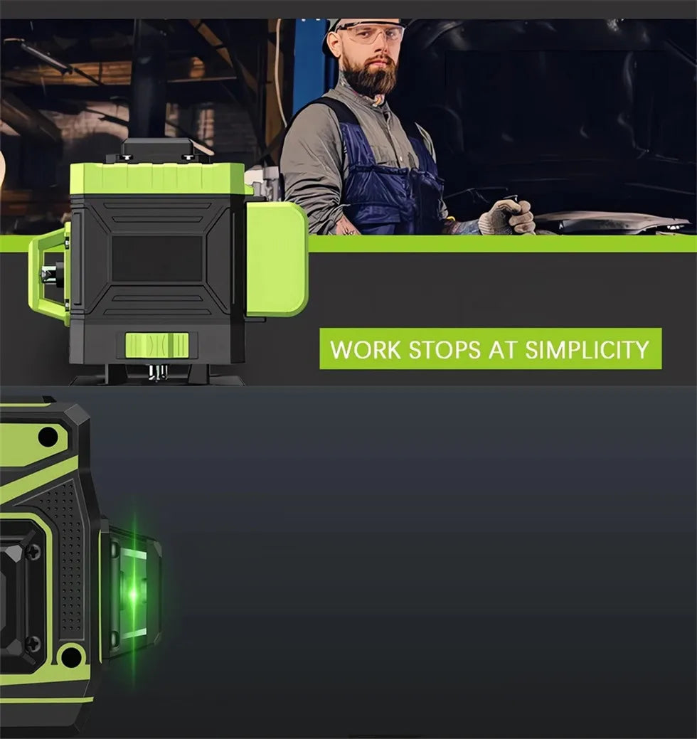 3D/4D nivel a laser 12/16 Lines Laser Level 3° Self-leveling Machine Battery Leveling Tool Vertical Horizontal Lazer Levels