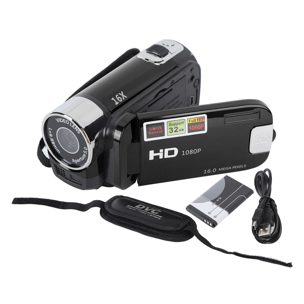 4K 48MP Ultra HD Digital Camcorder 2.7in 180° Rotatable Screen 16X Digital Zoom Video Camera for Vlogging Travel with USB Cable