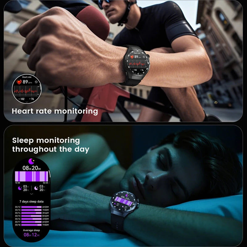 2025 New Pro Smart Watch Men HD AMOLED Screen GPS Motion trajectory HeartRate Bluetooth Call 1.52" SmartWatch IP68 For Huawei