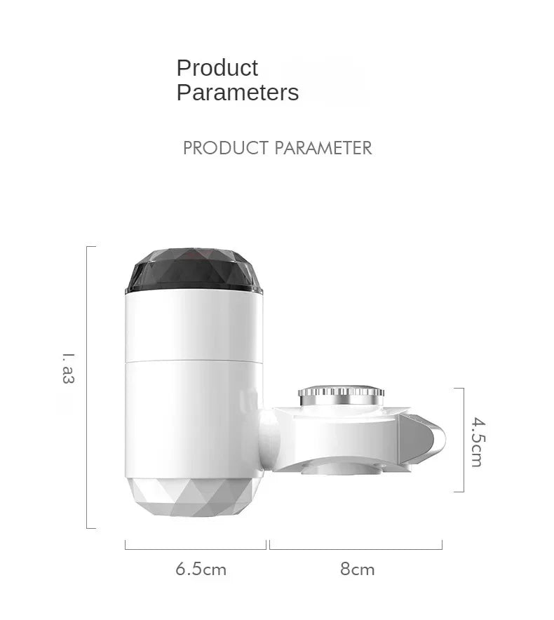 3000W Electric Tankless Instant Hot Water Heater Faucet for Kitchen with Temperature Display Hot Cold Tap