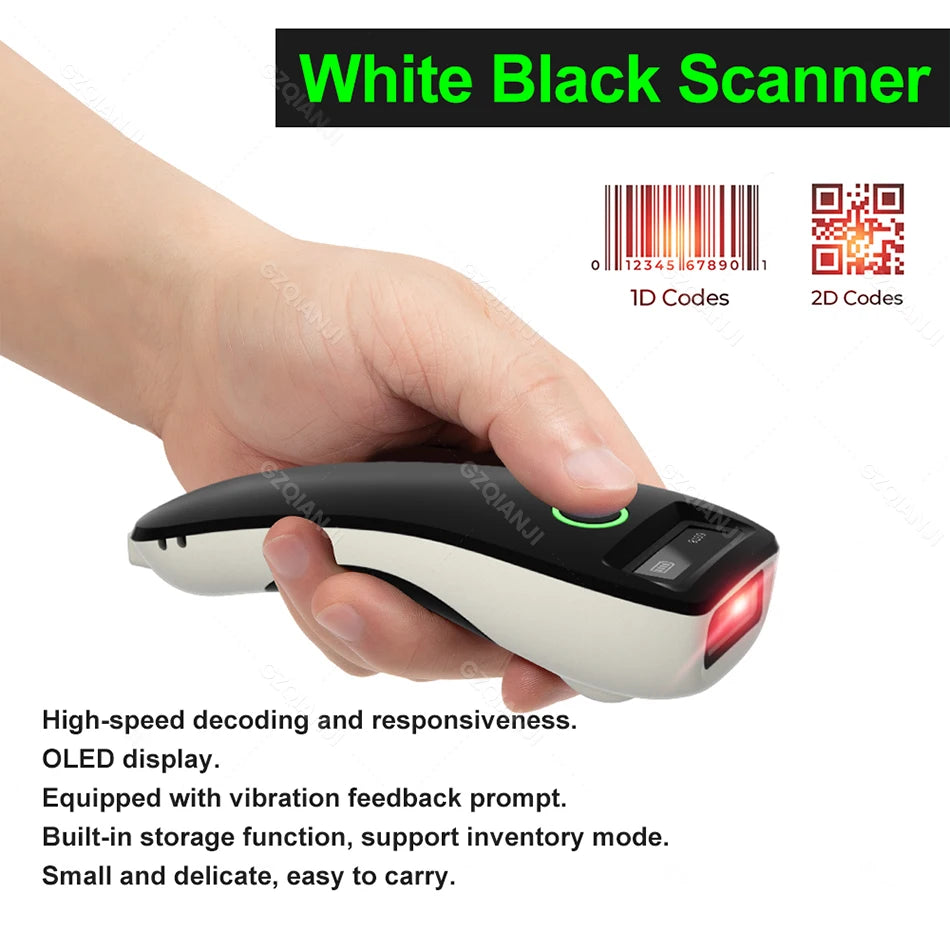 2D Barcode Scanner Mini 3-in-1 Usb Bluetooth 2.4G Wireless Portable 1D 2D QR Code Data Matrix PDF417 Reader & Storage Function