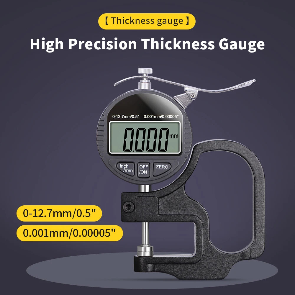0.01mm/0.001mm Digital Thickness Gauge High-precision LCD Screen Electronic Percentage Micrometer Thickness Meter Measuring Tool