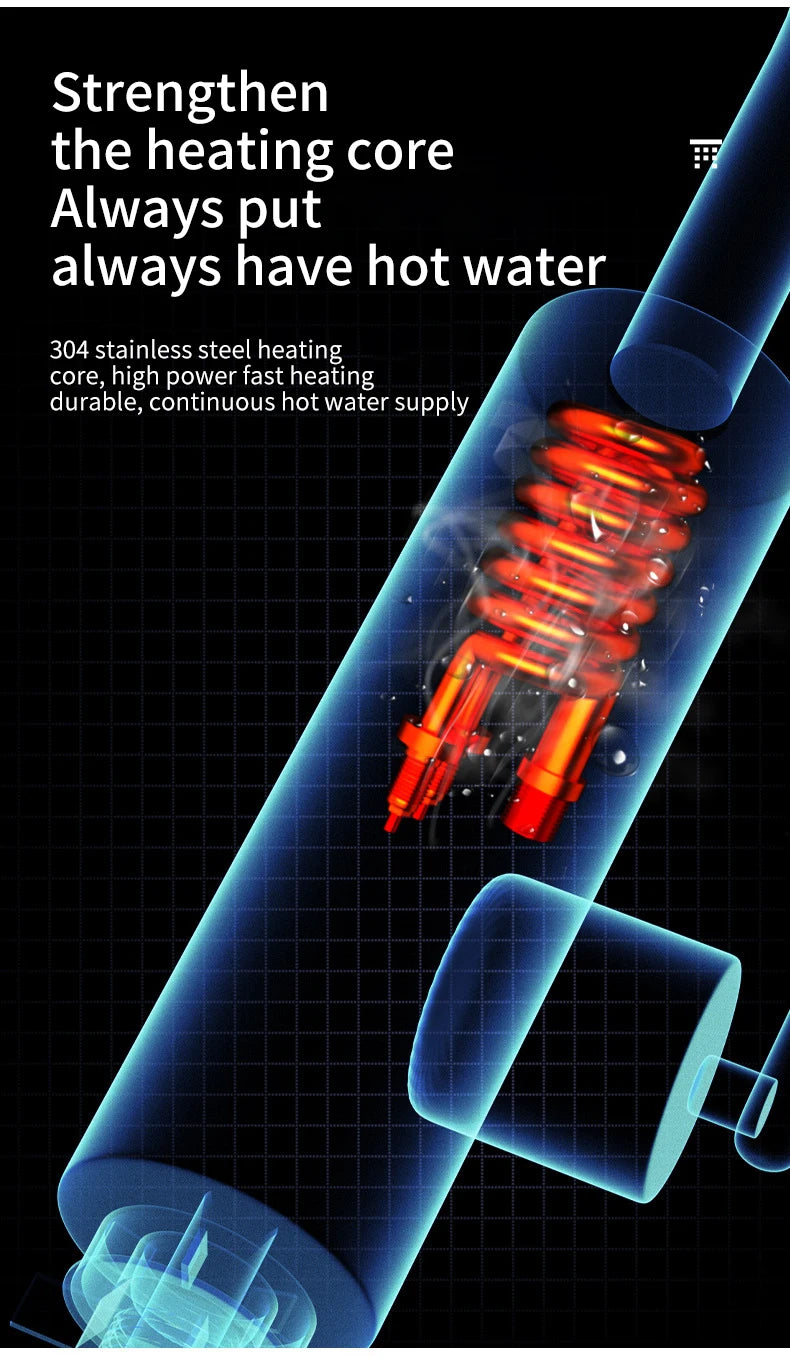 3000 W 220 V elektrinis virtuvės vandens šildytuvas, momentinio karšto nerūdijančio plieno vandens čiaupo šildytuvas, šalto šildymo čiaupas