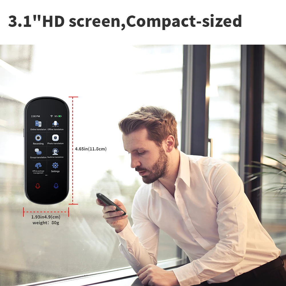 2025 m. naujas dirbtinio intelekto išmanusis balso vertėjas, 138 kalbos, nešiojamas, palaikantis „WiFi“, „Full 3D“ jutiklinį ekraną, nuotraukų įrašymą neprisijungus, vertimą
