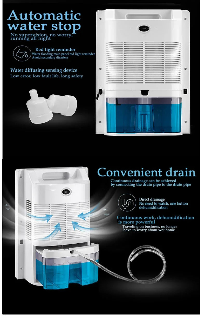 2025 New Dehumidifier Moisture Absorber Household Mute Bedroom Basement Remote Control Timing External Water Pipe