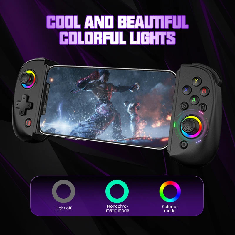 VILCORN D8 Dual Hall RGB Gaming Controller – Telescopic Bluetooth Gamepad for Android, Switch, PS4, PC & Streaming