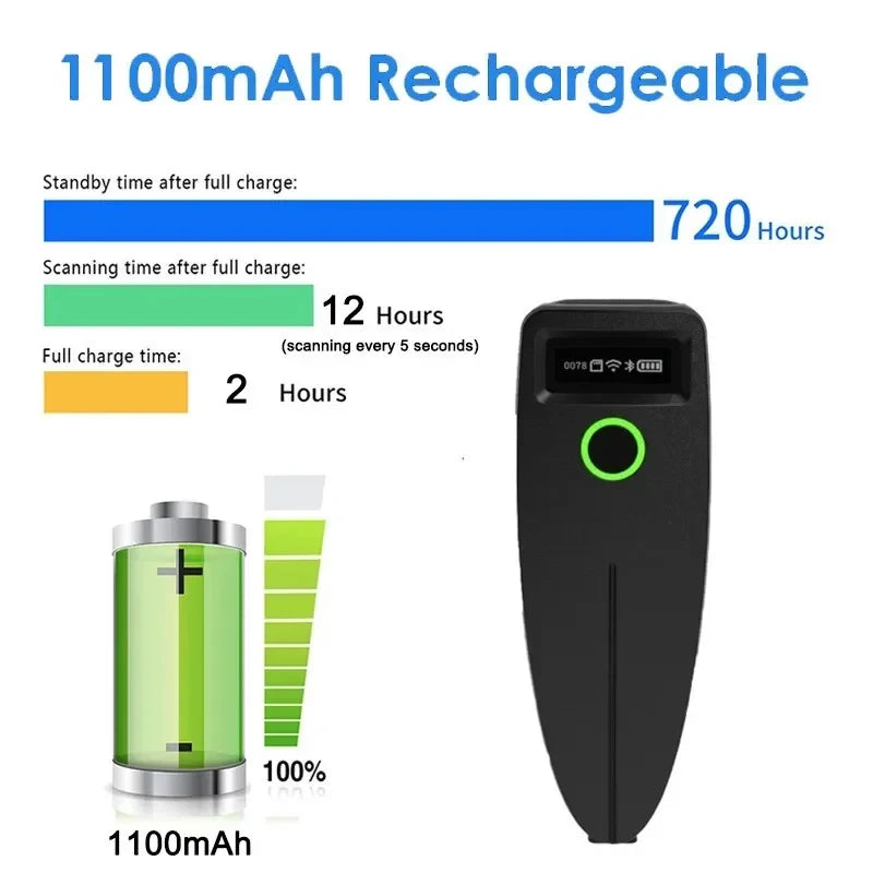 2D brūkšninių kodų skaitytuvas „Bluetooth 2.4G“ belaidis 1D 2D QR kodo skaitytuvas, mini nešiojamas kišeninis skaitytuvas, „iOS“, „Android“ kompiuteris, skirtas mobiliesiems mokėjimams