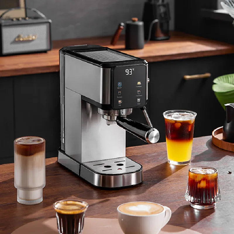 20Bar Touch Screen Espresso Machine, Stainless Steel Coffee Maker with Milk Frother Touch Screen BPA-Free & Easy Clean