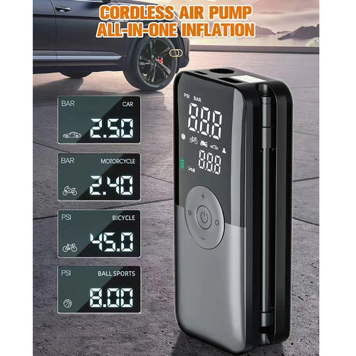 Padangų pripūtimo nešiojamas oro kompresorius 12V 150PSI didelės galios pripūtimo pompa belaidis automobilio, motociklo, dviračio padangų pripūtimo pompa