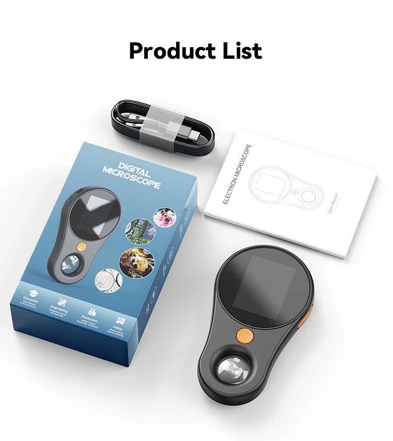 2.0inch 500X Digital Microscope 1080P Video Coin Microscopio with Magnifying Glass Wiht 8Leds for Electronics Repair