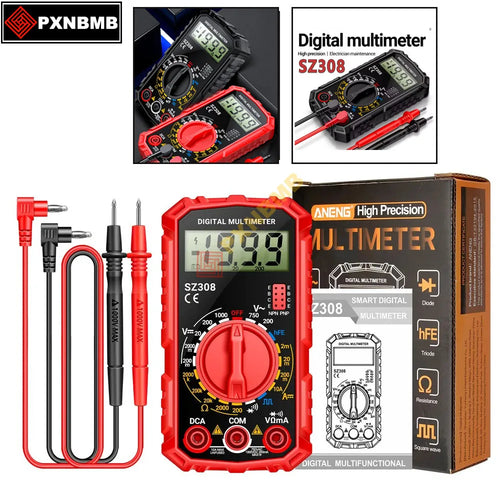ANENG SZ308 kvadratinės bangos skaitmeninis testeris 1999 skaičiai HFE triodo garsinis signalizatorius multimetras AC/DC įtampa 10A srovės multimetrai matavimo įrankis