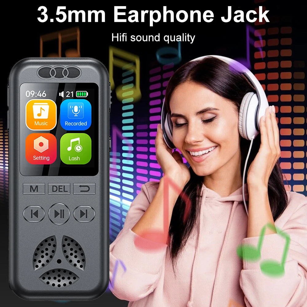 128 GB skaitmeninis balso įrašymo įrenginys, 1536 KBPS, profesionalus garso diktofonas, balsu aktyvuojamas garso įrašymas, WAV MP3 grotuvas susitikimams