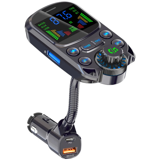 WYMECT Bluetooth 5.3 Car FM Transmitter with PD 30W Type-C, QC3.0 Fast Charger & Hands-Free Calling